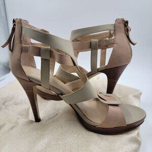 Nine West Taupe Women's High Heel Sandals
